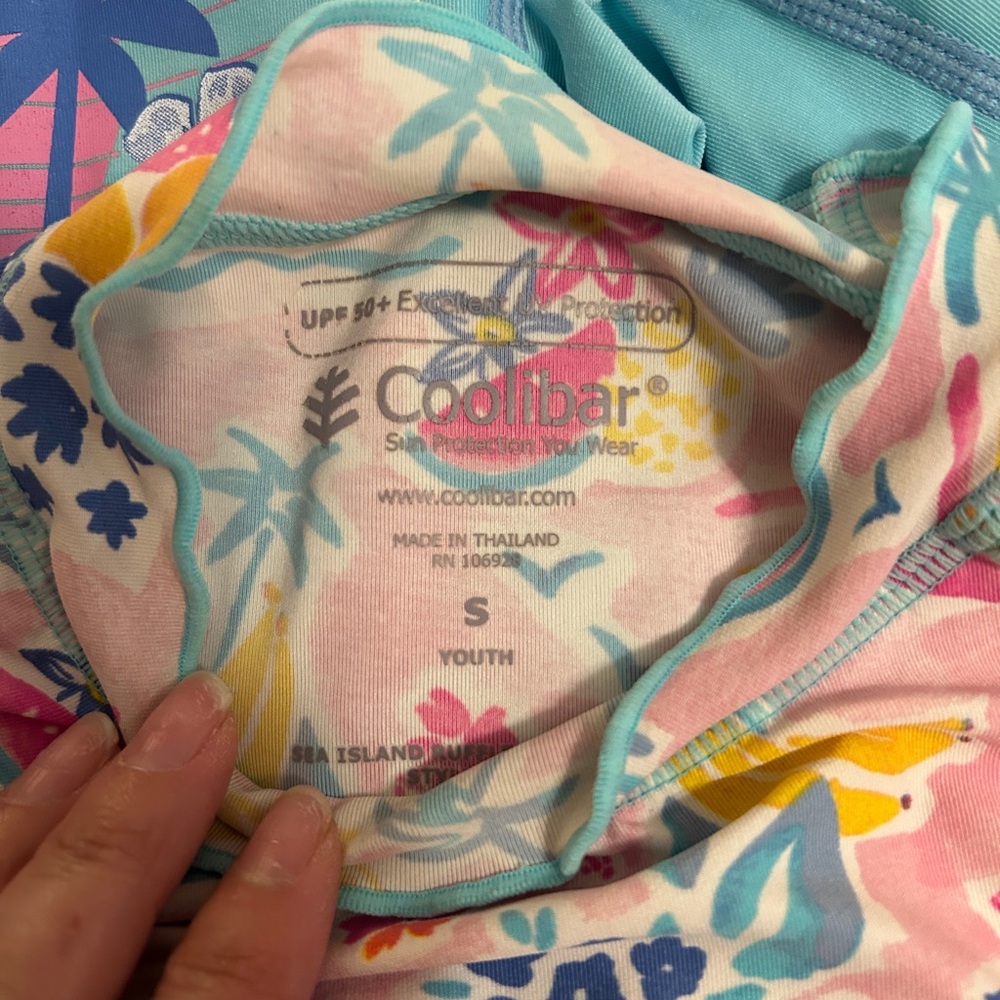Coolibar Kids Tropical Print Swimset - Picture 2 of 10